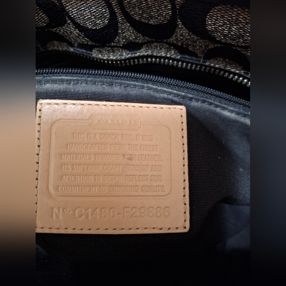 Coach Signature Canvas & Leather Peyton #29886 Navy Blue EUC